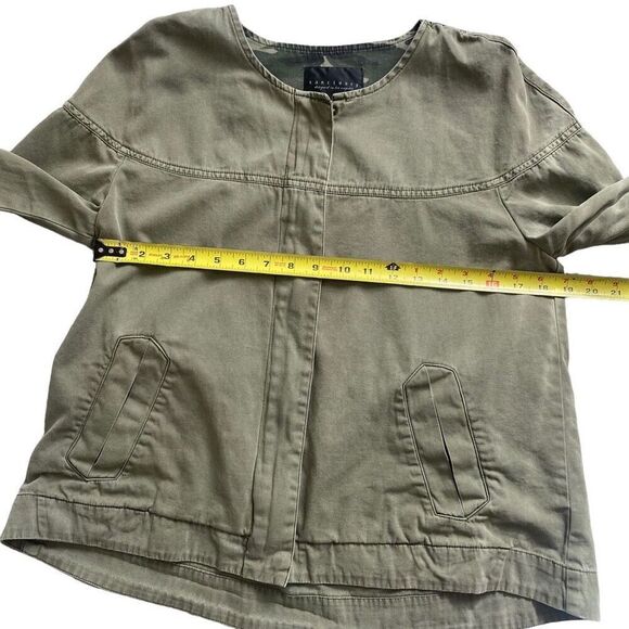 Sanctuary Military Jacket M Bell Sleeve Size Medium Full Zip Pockets Cotton S23 - Picture 6 of 8